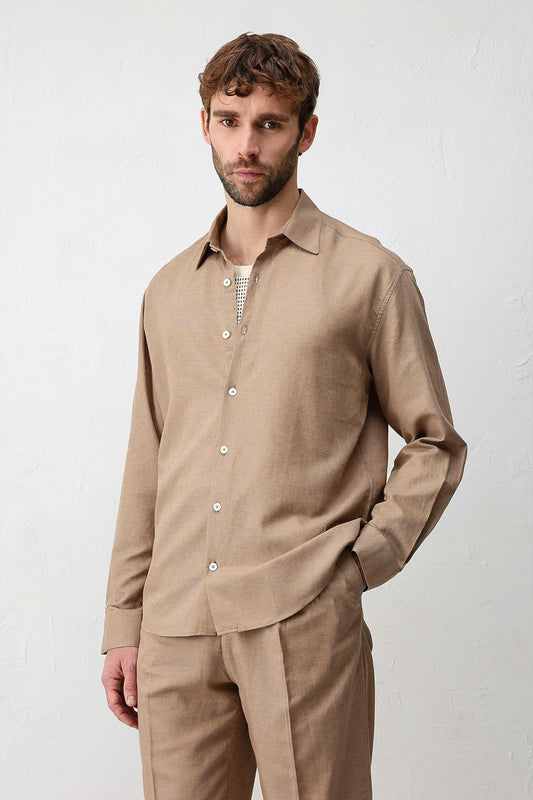 Men's Relaxed-Fit Shirt with Linen Blend