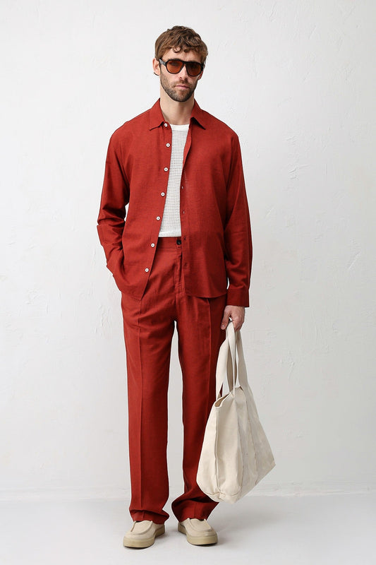 Men's Relaxed-Fit Shirt with Linen Blend