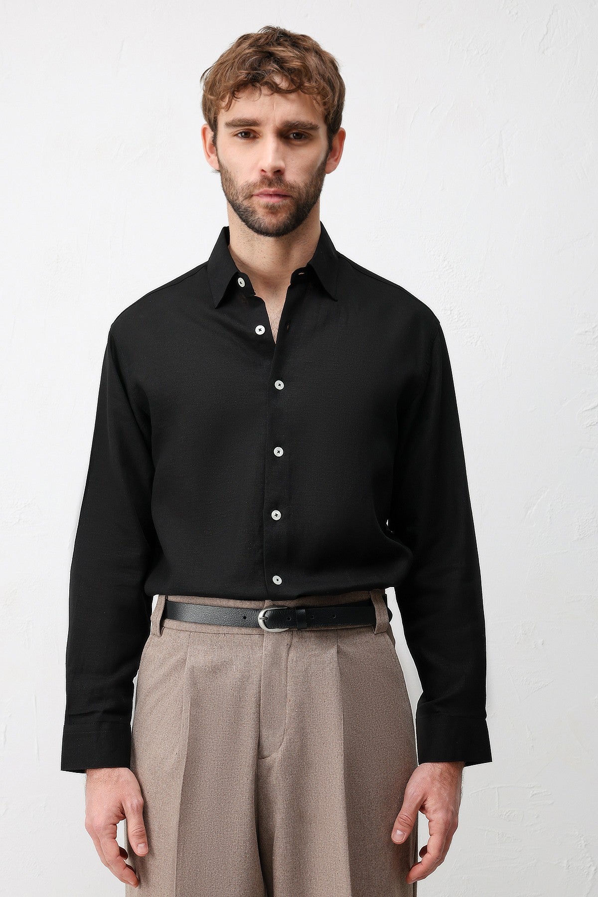 Men's Relaxed-Fit Shirt with Linen Blend