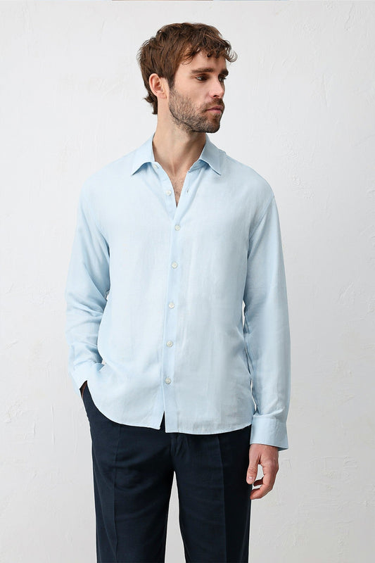 Men's Relaxed-Fit Shirt with Linen Blend