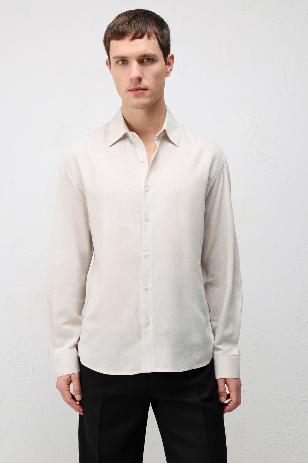 Men's Relaxed-Fit Shirt with Linen Blend