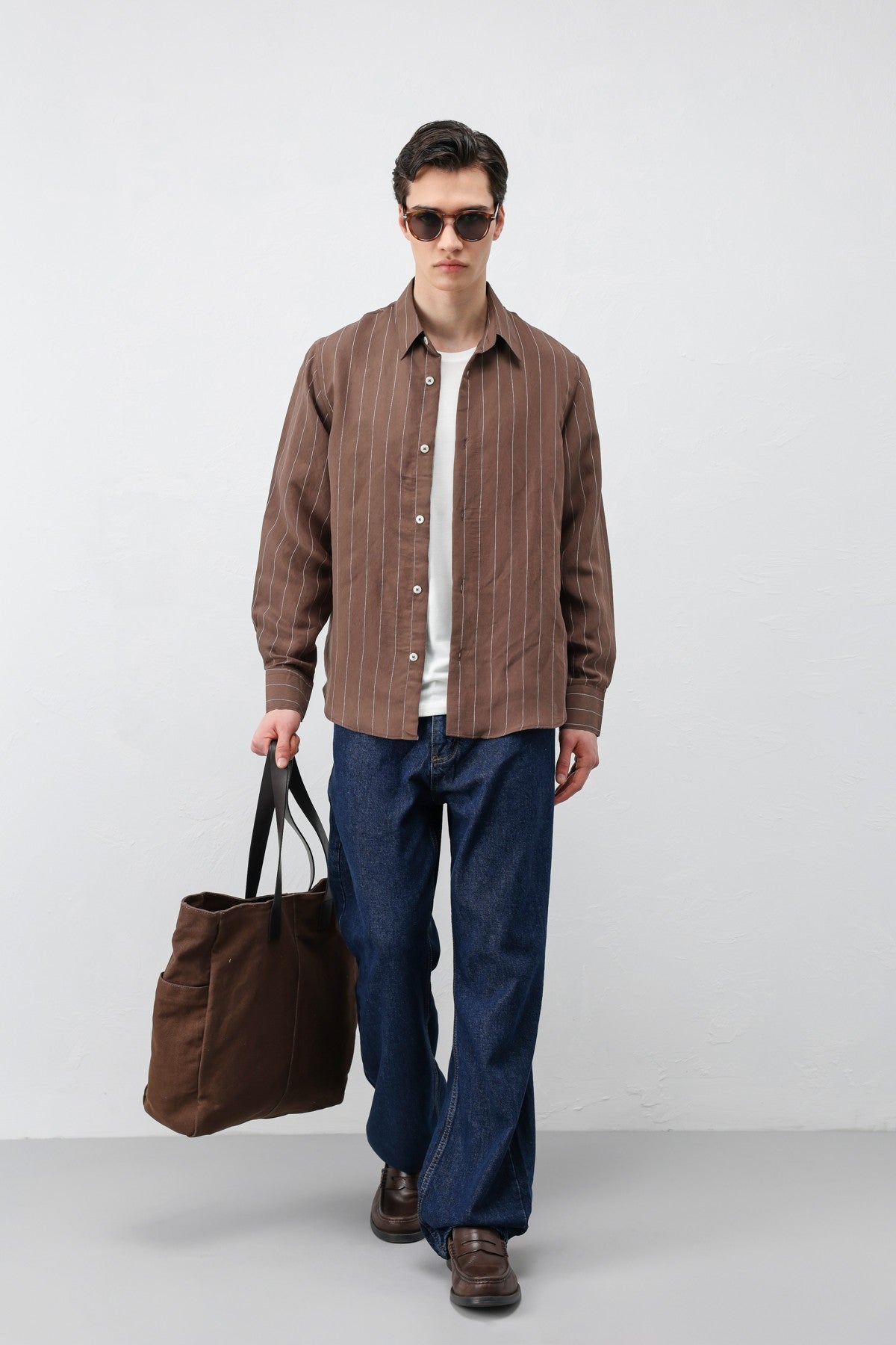 Antioch Men's Striped Shirt with Modal Blend