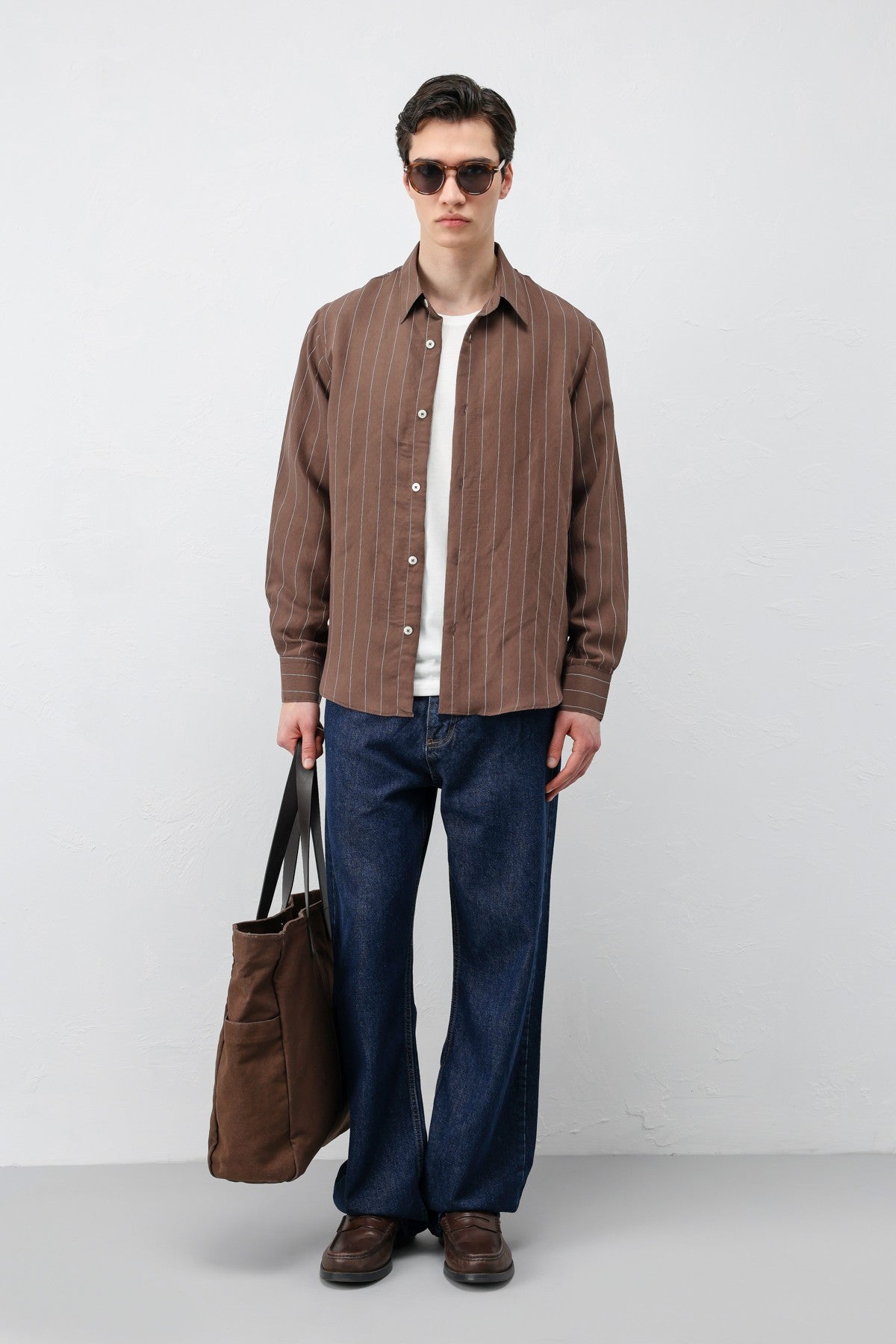 Antioch Men's Striped Shirt with Modal Blend