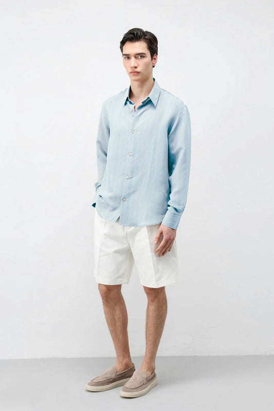 Antioch Men's Striped Shirt with Modal Blend