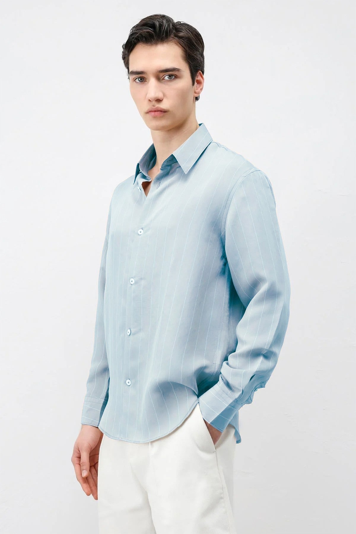 Antioch Men's Striped Shirt with Modal Blend