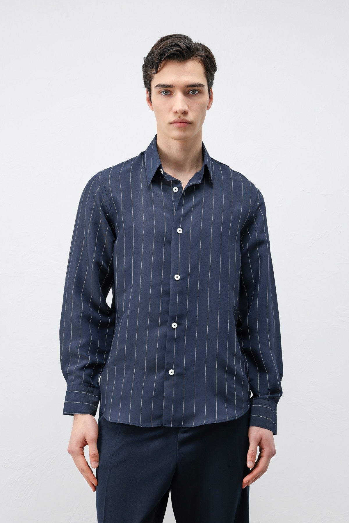 Men's Striped Shirt with Modal Blend