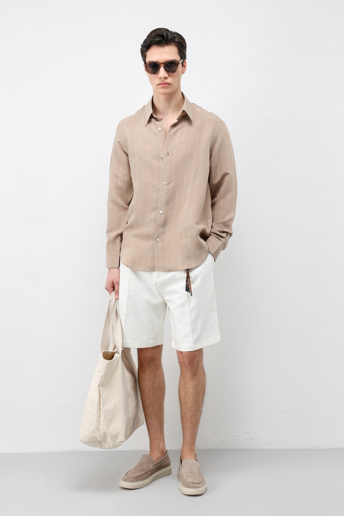 Antioch Men's Striped Shirt with Modal Blend