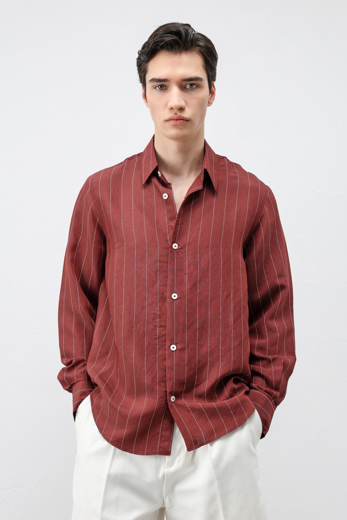 Antioch Men's Striped Shirt with Modal Blend