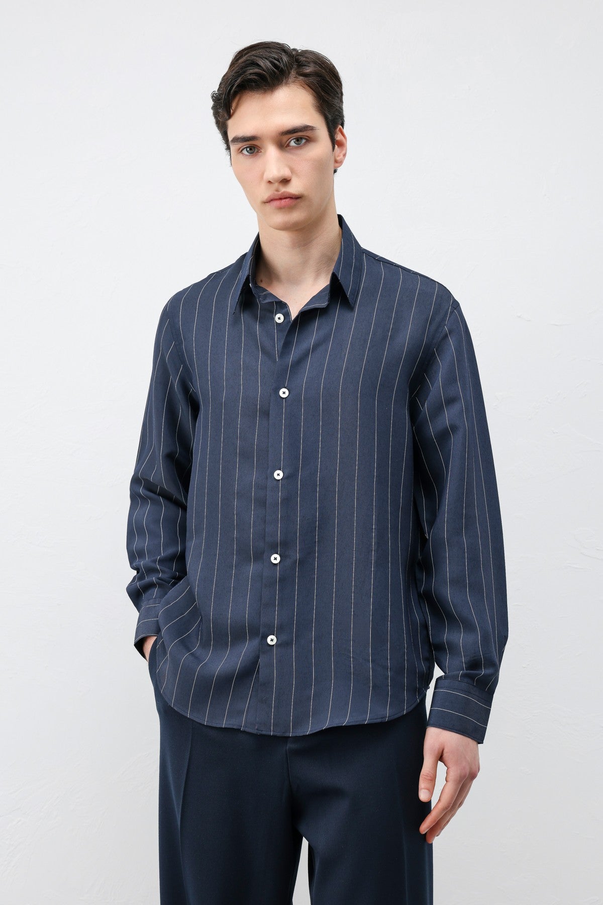 Men's Striped Shirt with Modal Blend