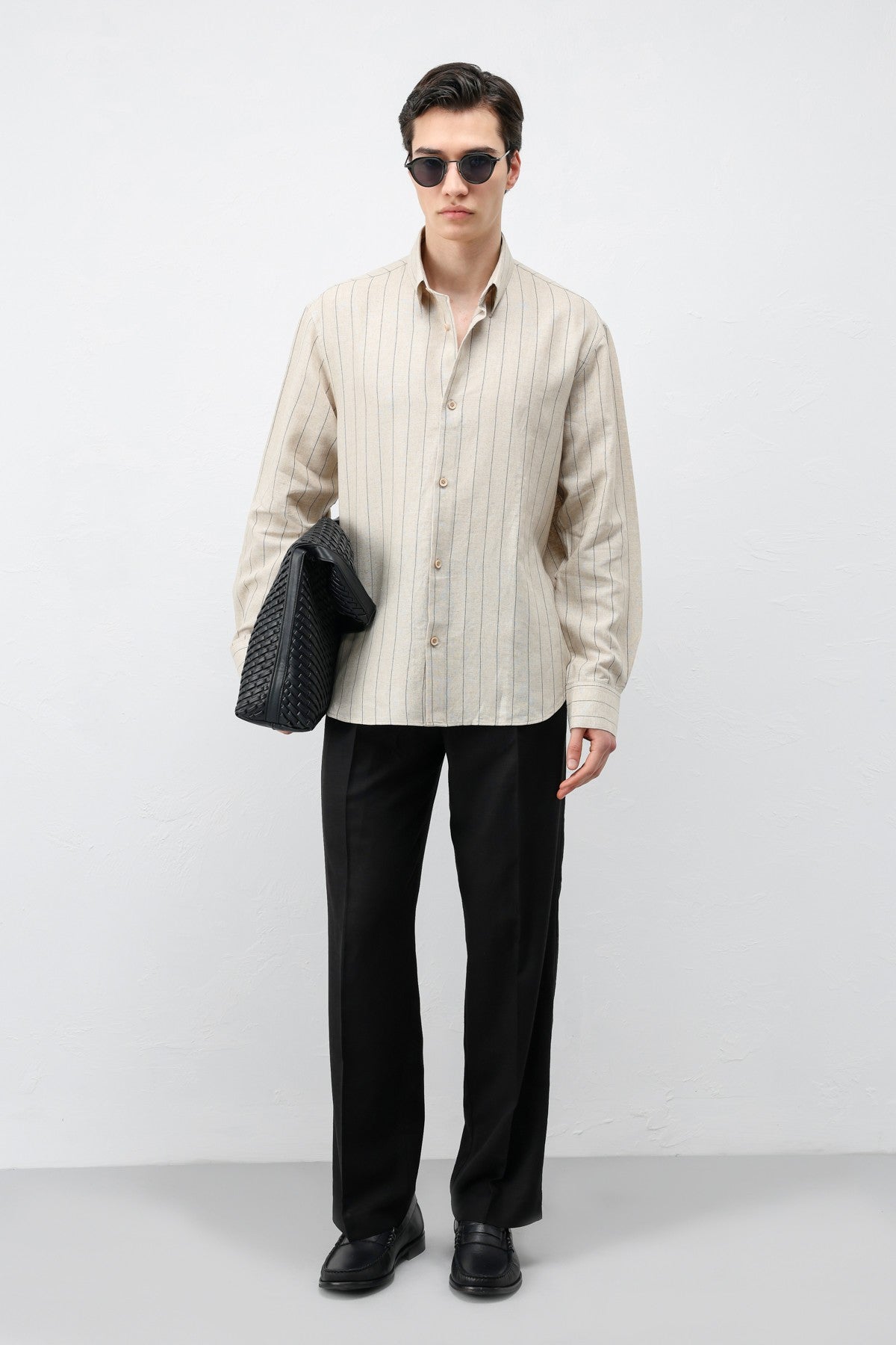 Antioch Men's Striped Shirt with Linen Blend