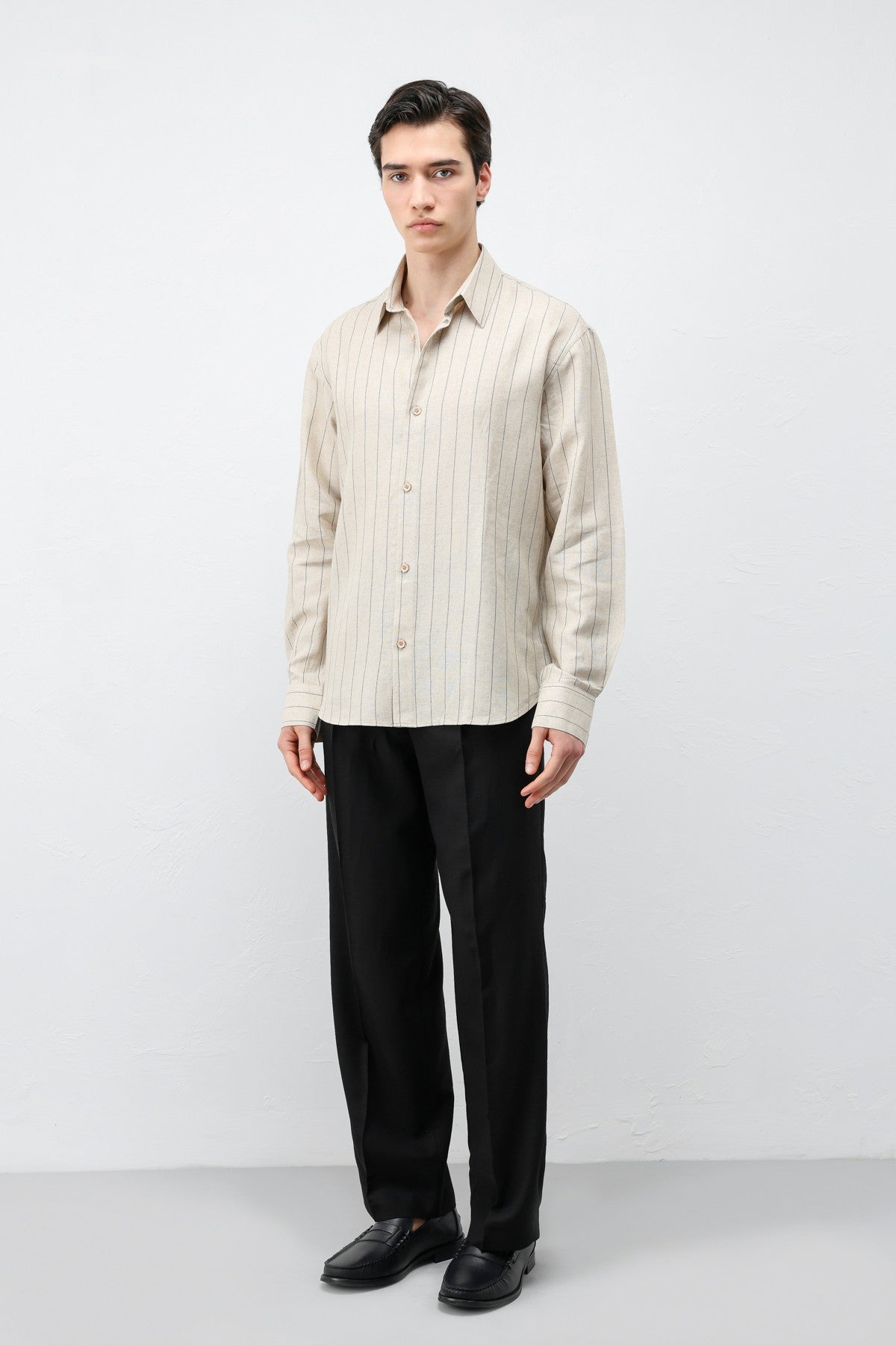Antioch Men's Striped Shirt with Linen Blend