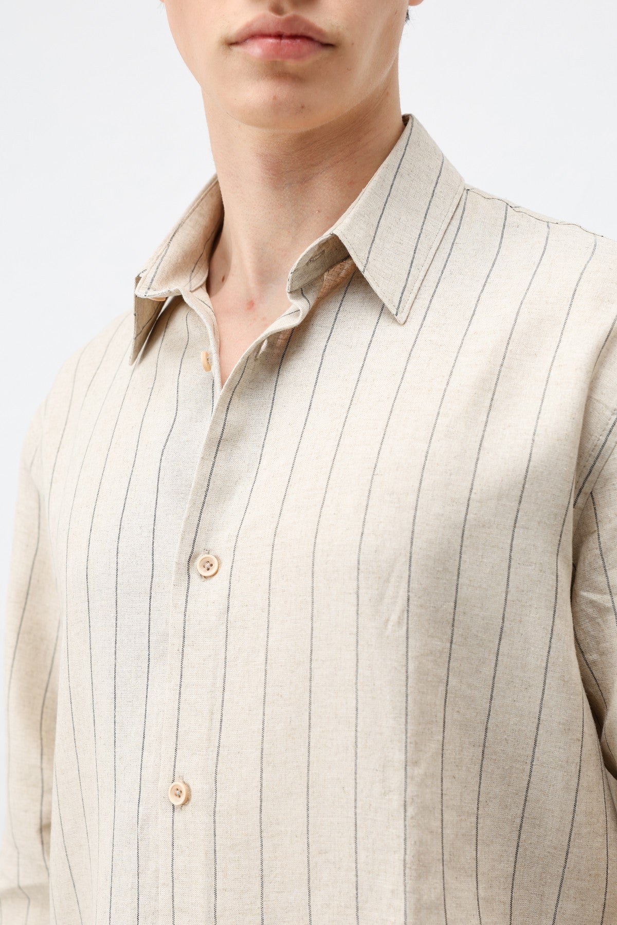 Antioch Men's Striped Shirt with Linen Blend