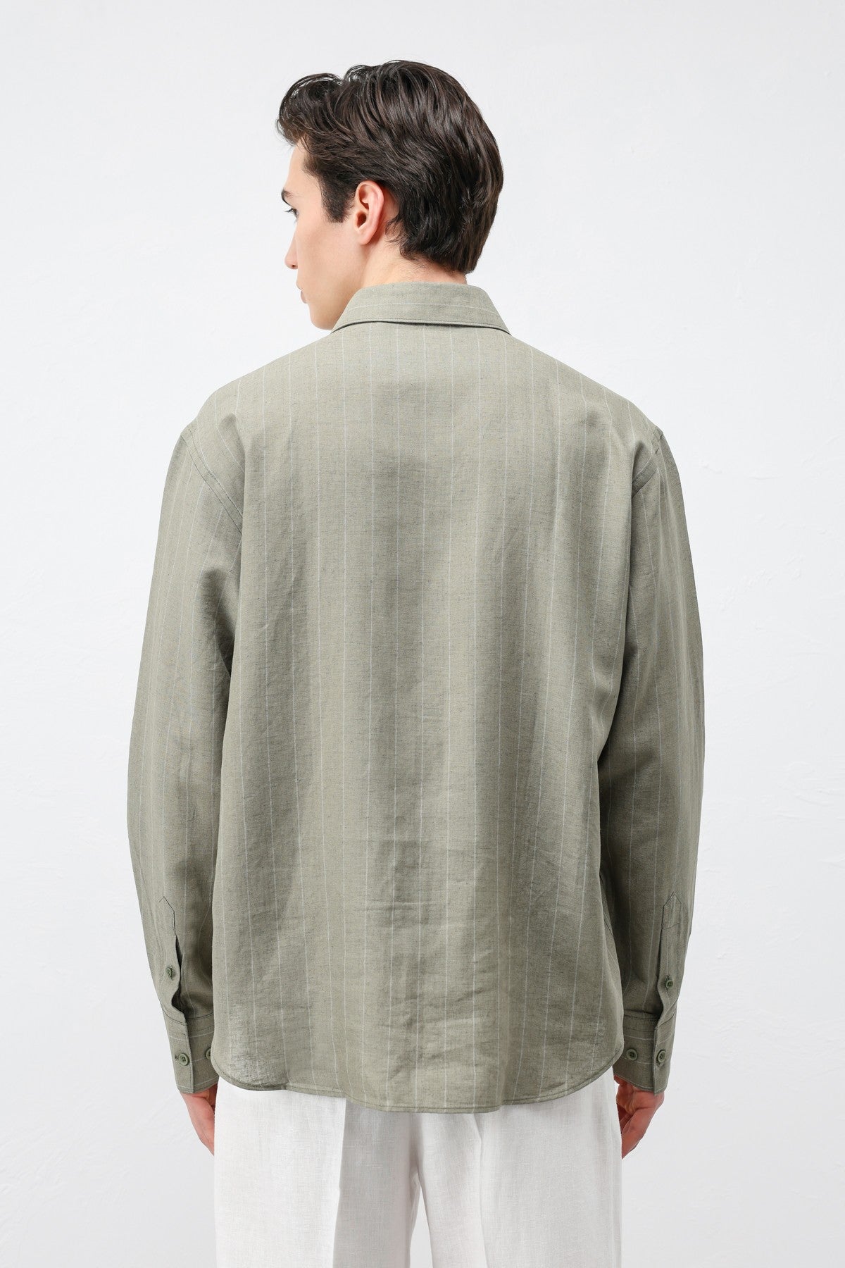 Antioch Men's Striped Shirt with Linen Blend