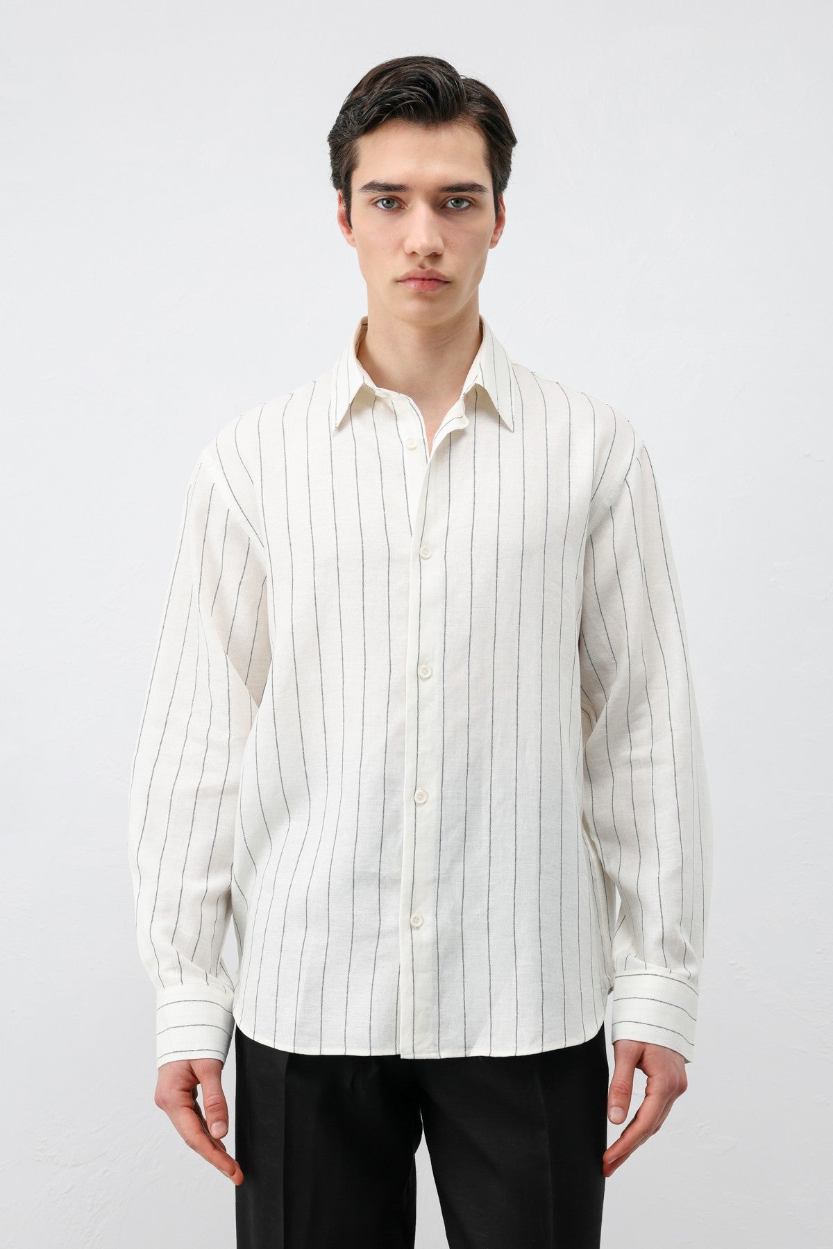 Antioch Men's Striped Shirt with Linen Blend