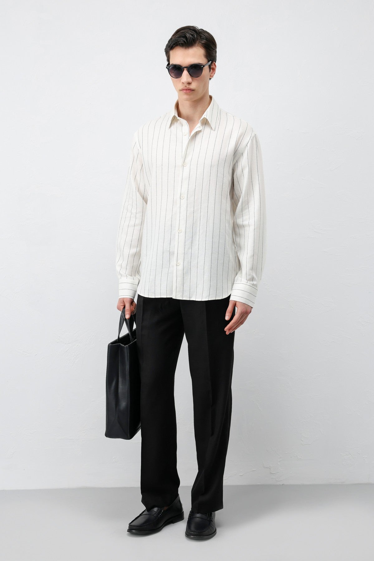 Antioch Men's Striped Shirt with Linen Blend