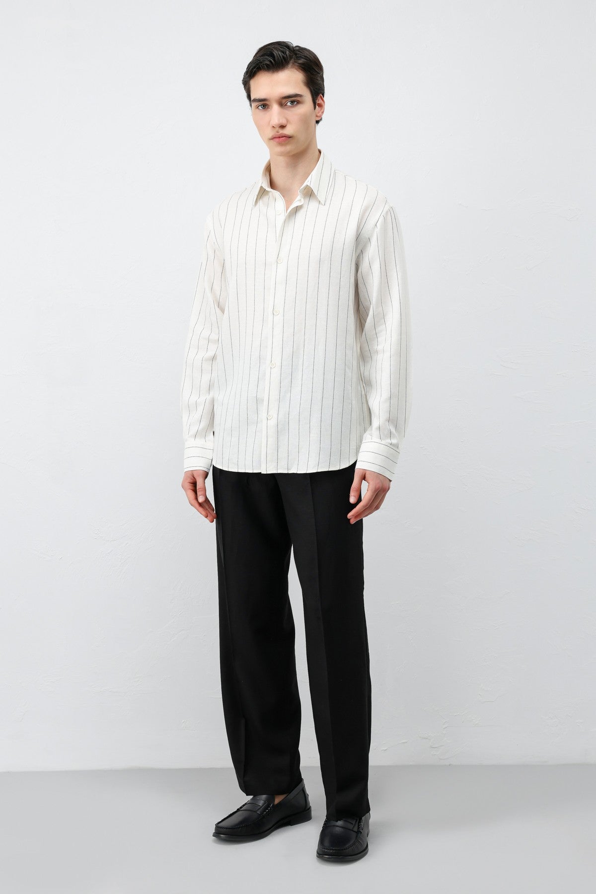 Antioch Men's Striped Shirt with Linen Blend