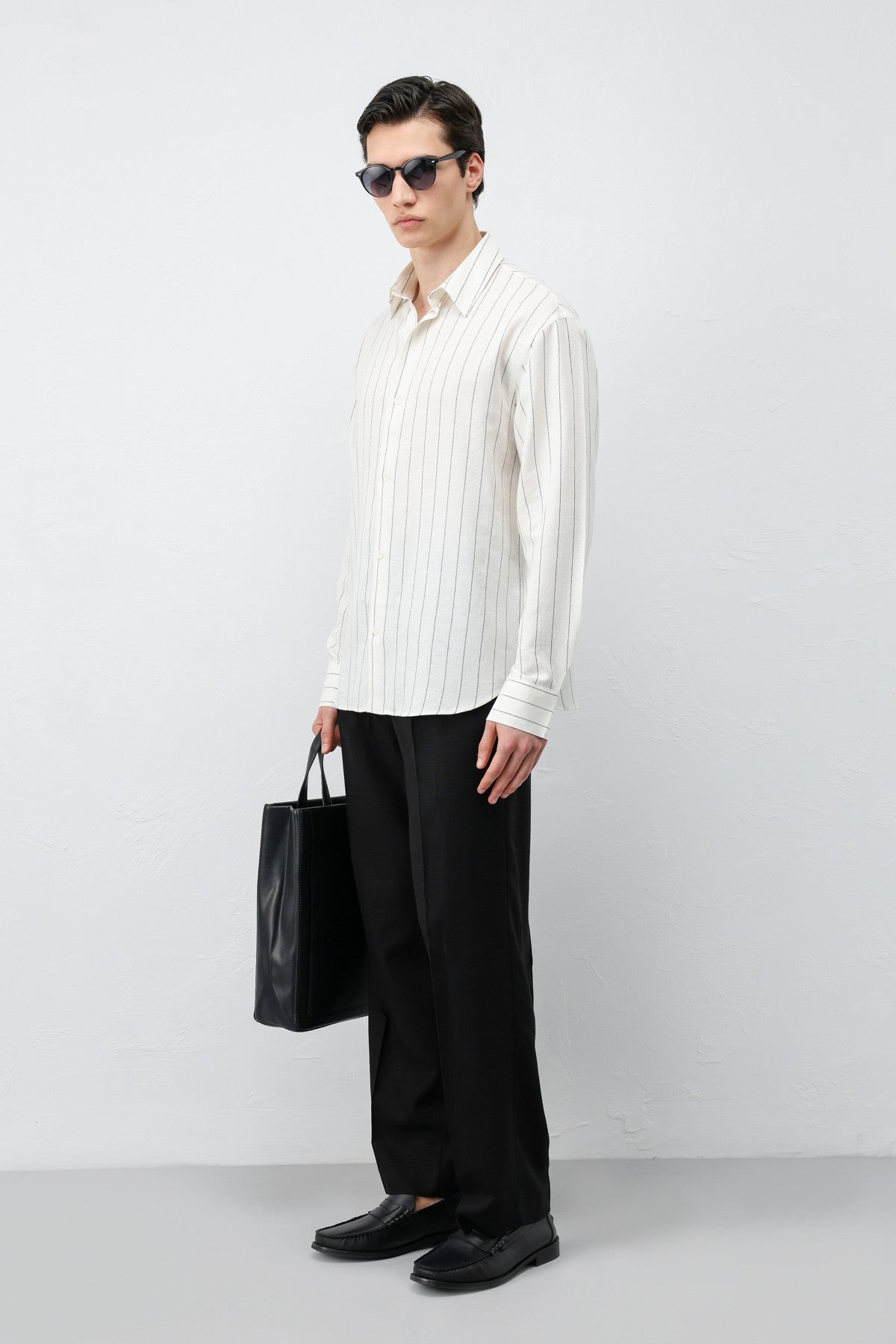Antioch Men's Striped Shirt with Linen Blend