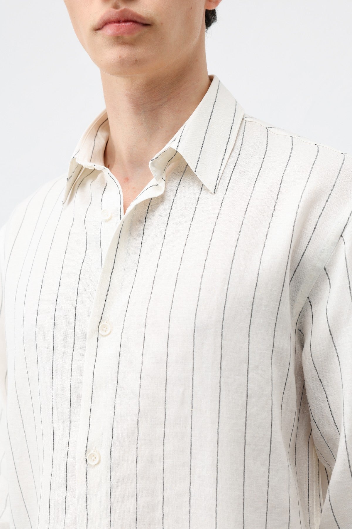 Antioch Men's Striped Shirt with Linen Blend