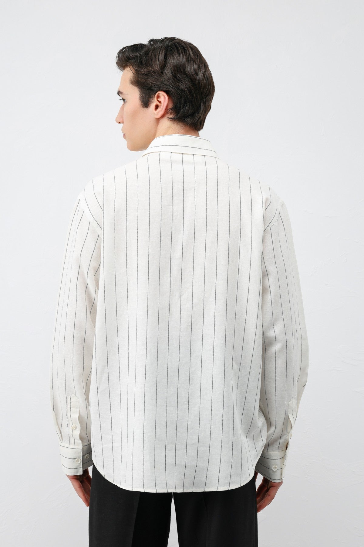 Antioch Men's Striped Shirt with Linen Blend