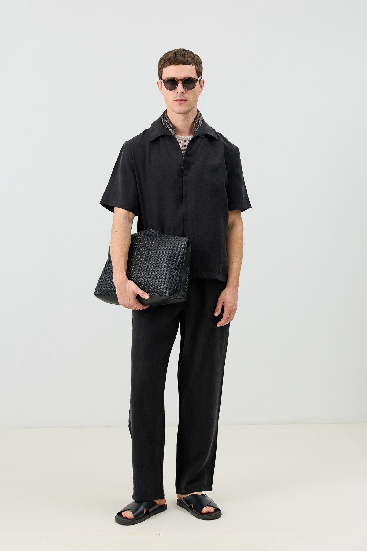 Antioch Lyocell-Blend Hidden-Button Men's Shirt