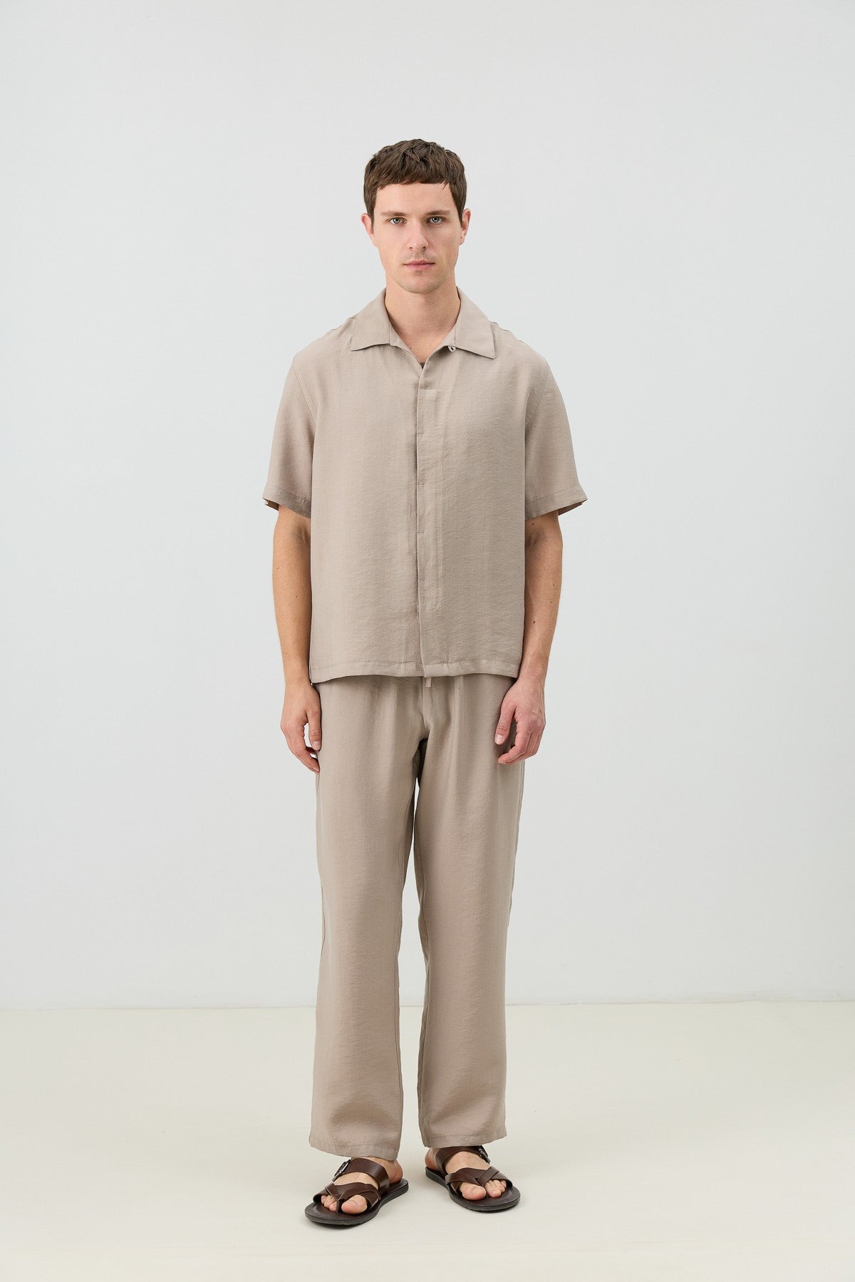 Antioch Lyocell-Blend Hidden-Button Men's Shirt