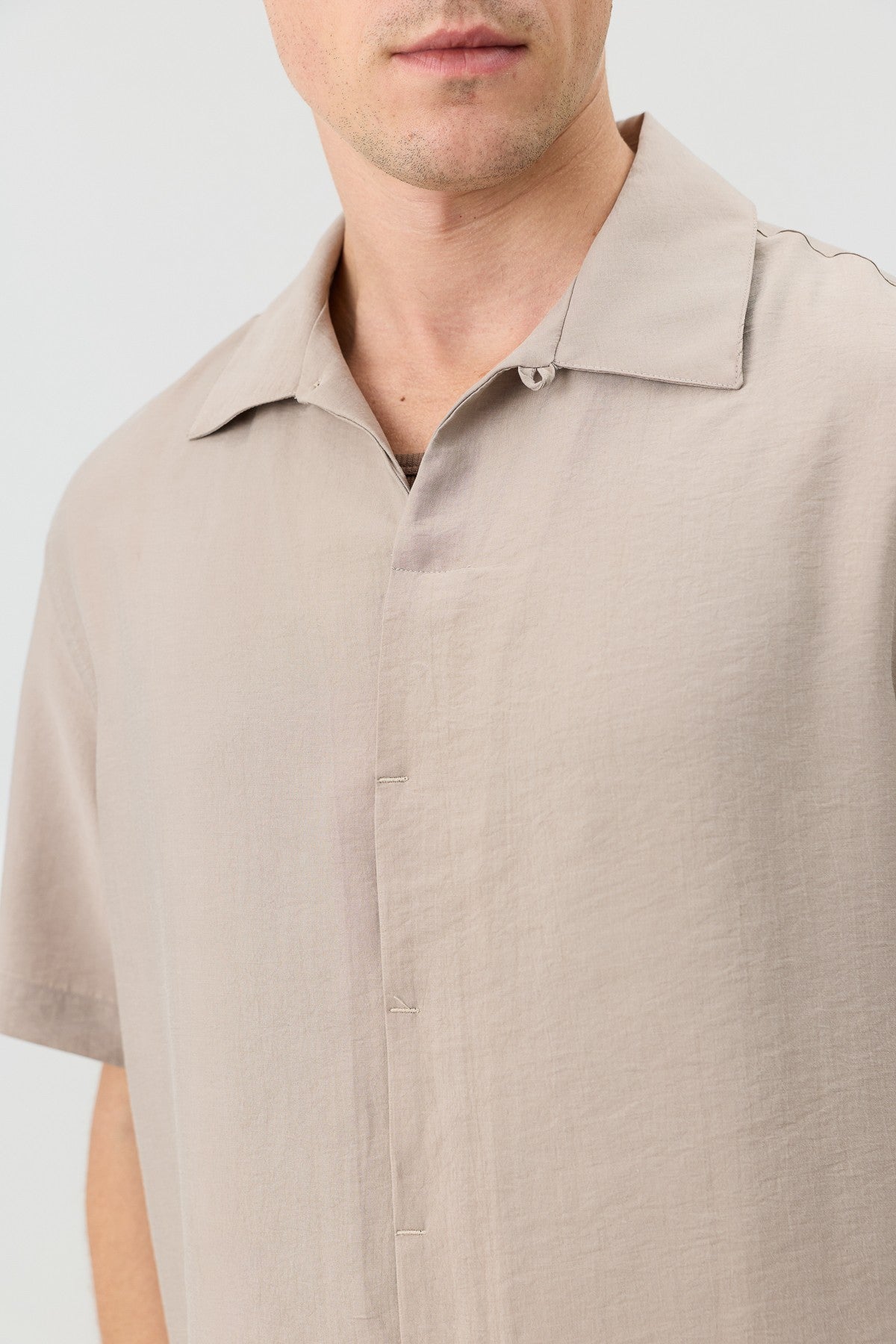 Antioch Lyocell-Blend Hidden-Button Men's Shirt