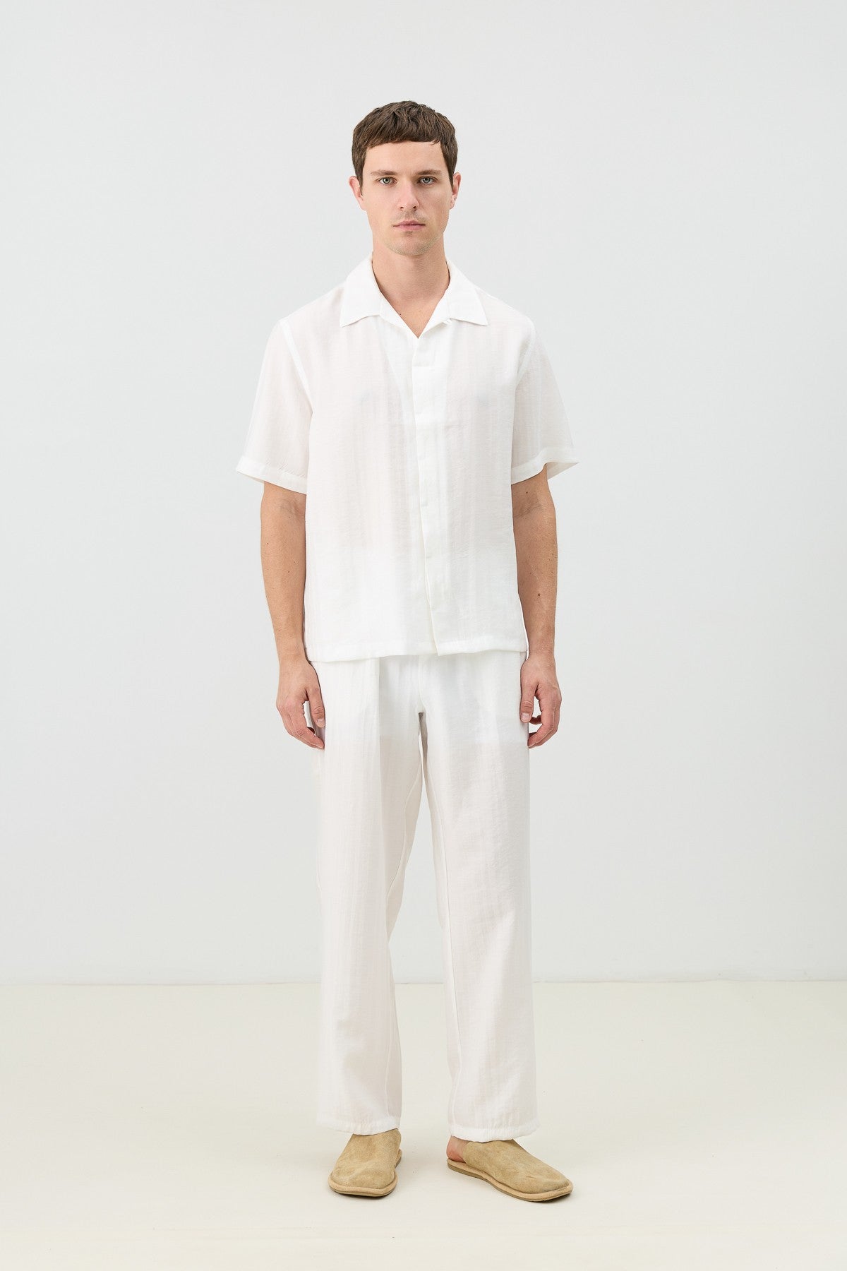 Antioch Lyocell-Blend Hidden-Button Men's Shirt