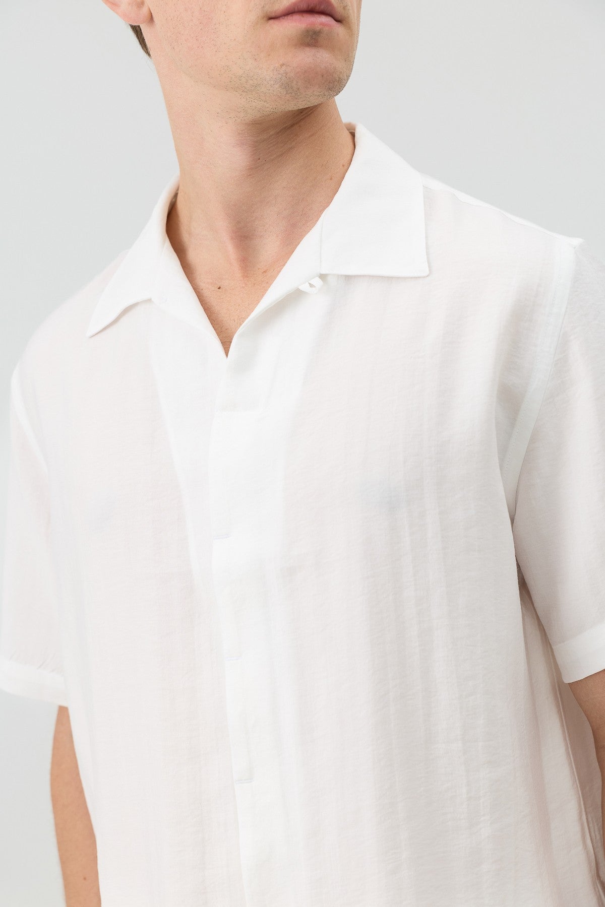 Antioch Lyocell-Blend Hidden-Button Men's Shirt