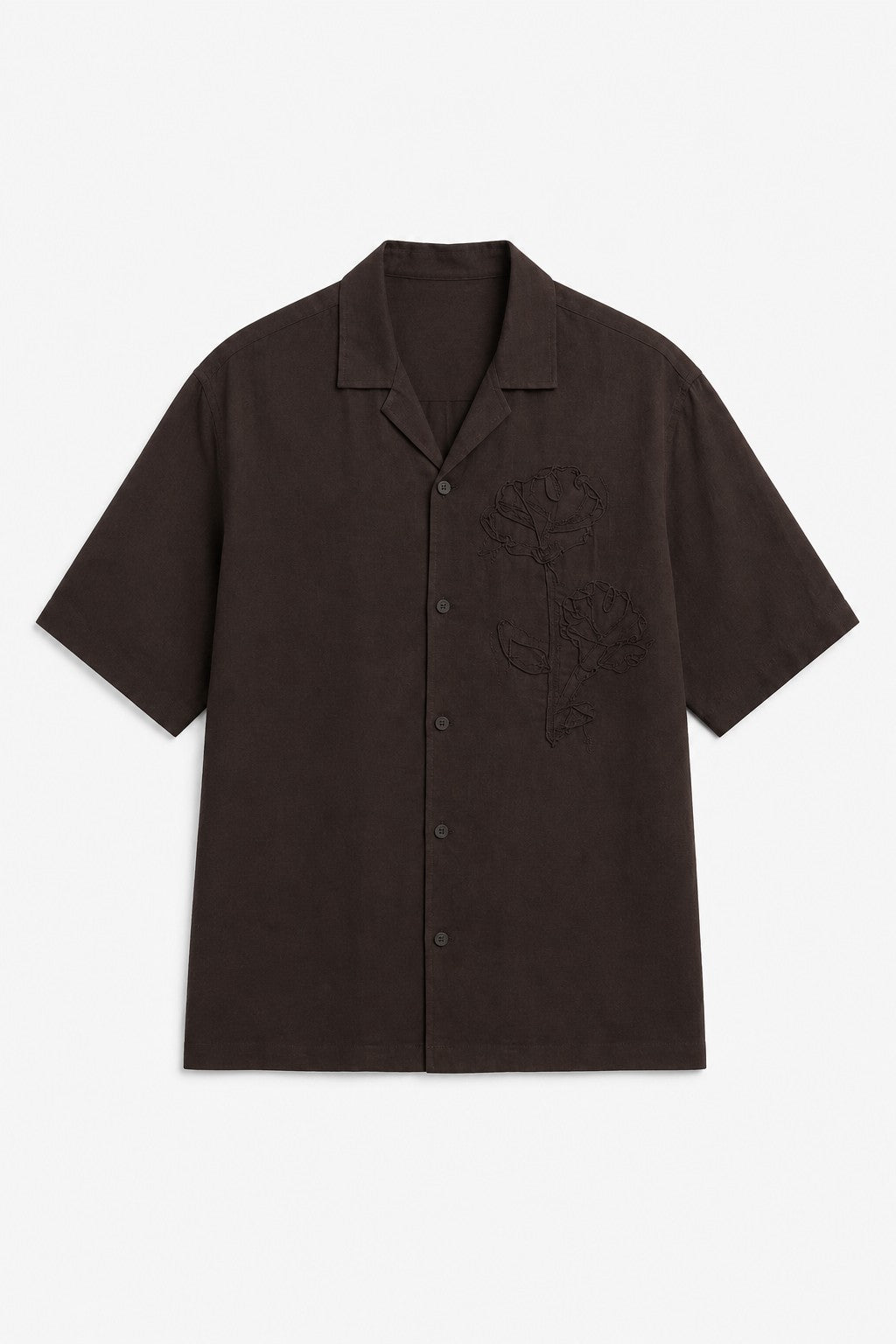Men's Embroidered Shirt with Linen Blend