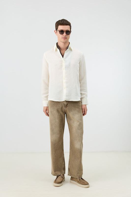 Men's Striped Shirt with Modal Blend