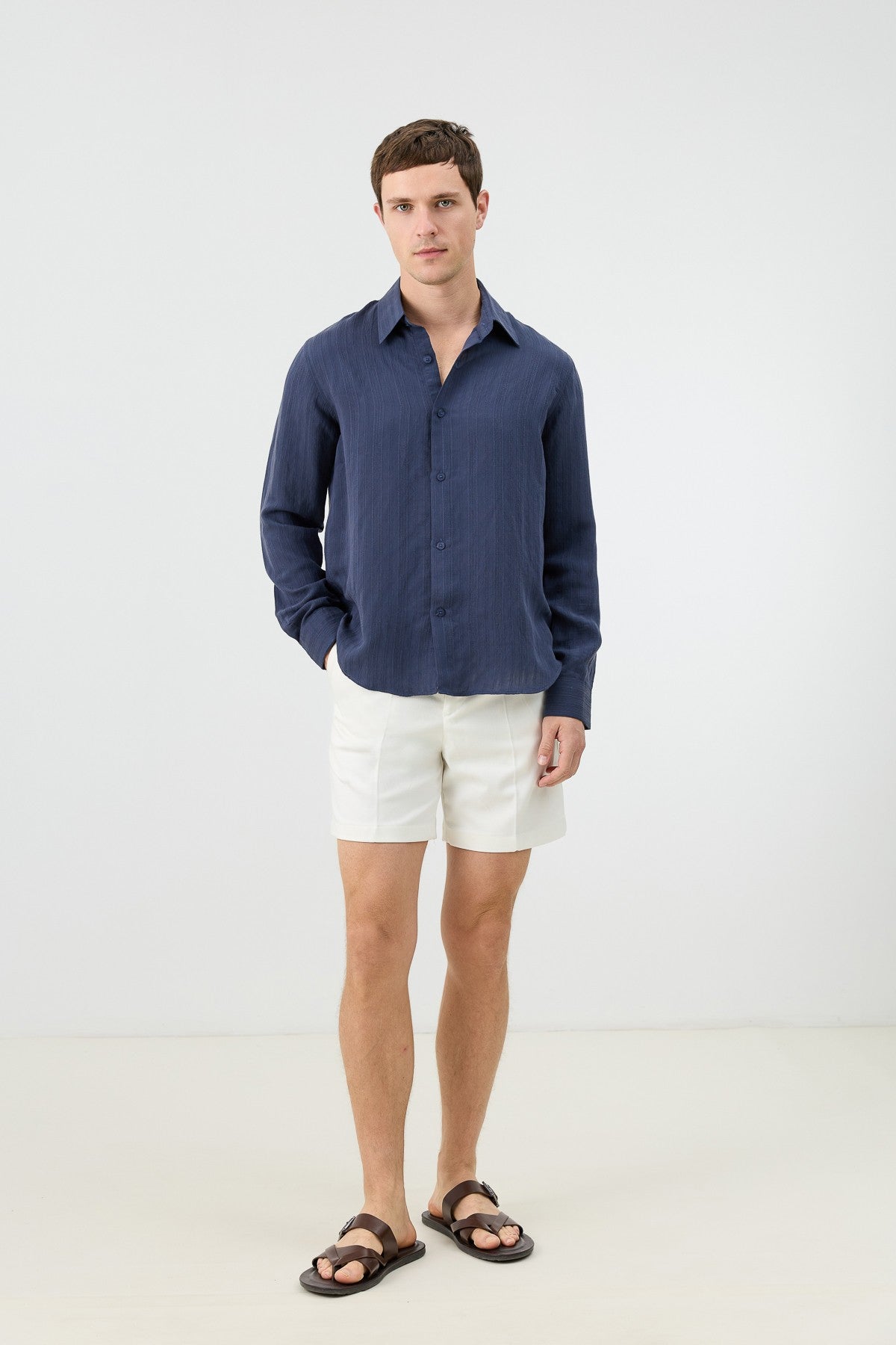 Men's Striped Shirt with Modal Blend