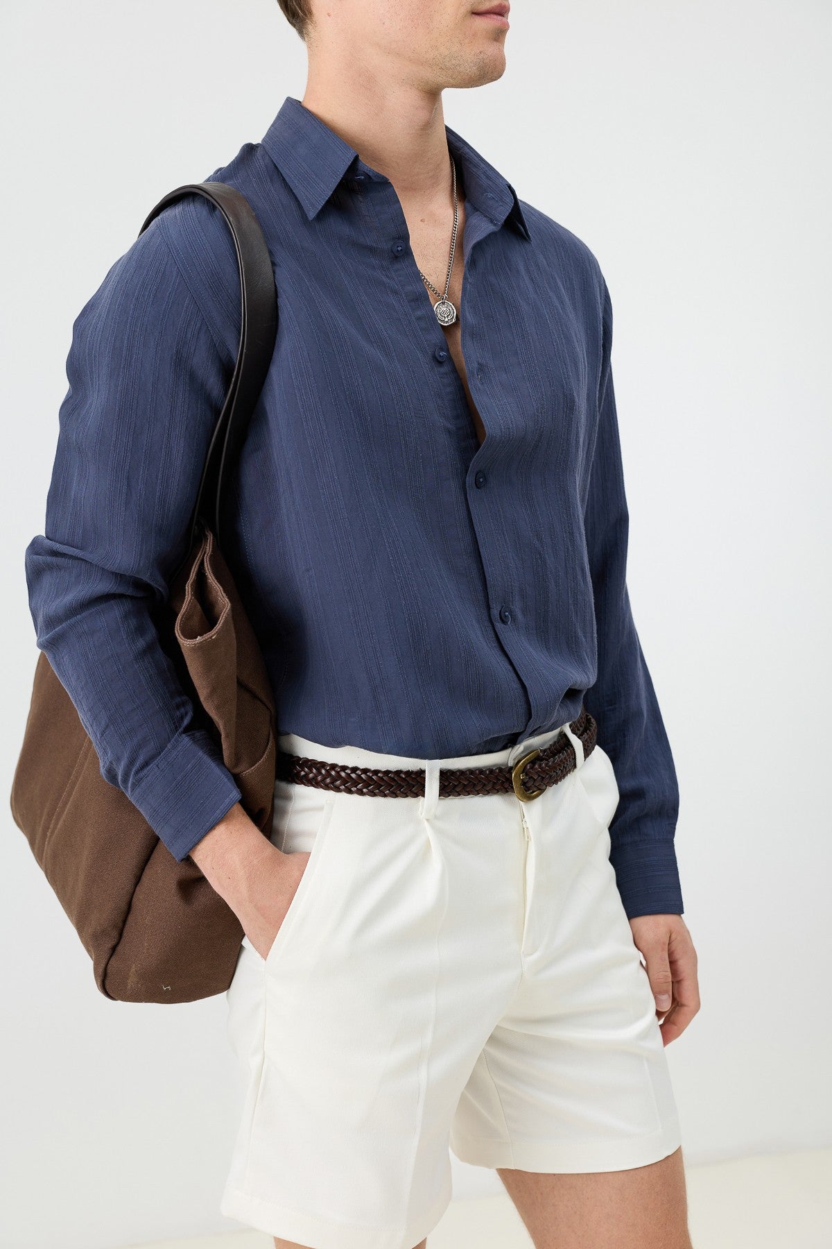 Men's Striped Shirt with Modal Blend