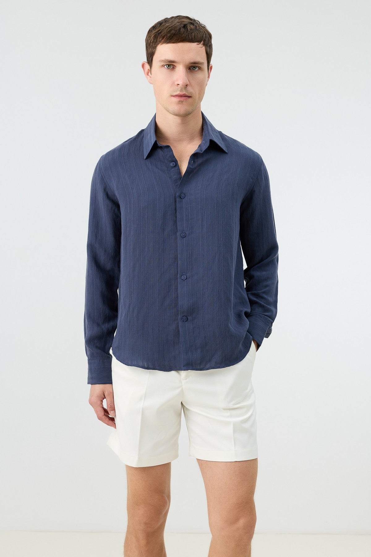 Men's Striped Shirt with Modal Blend