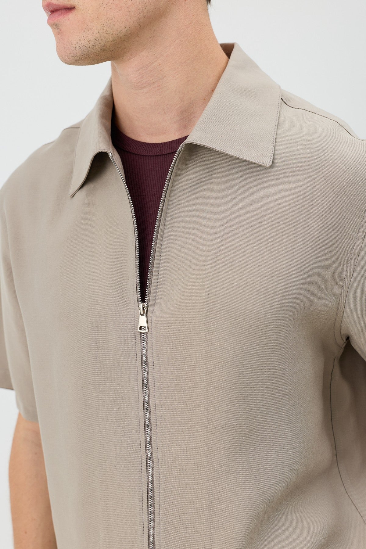 Antioch Men's Shirt with Zipper and Lyocell Blend