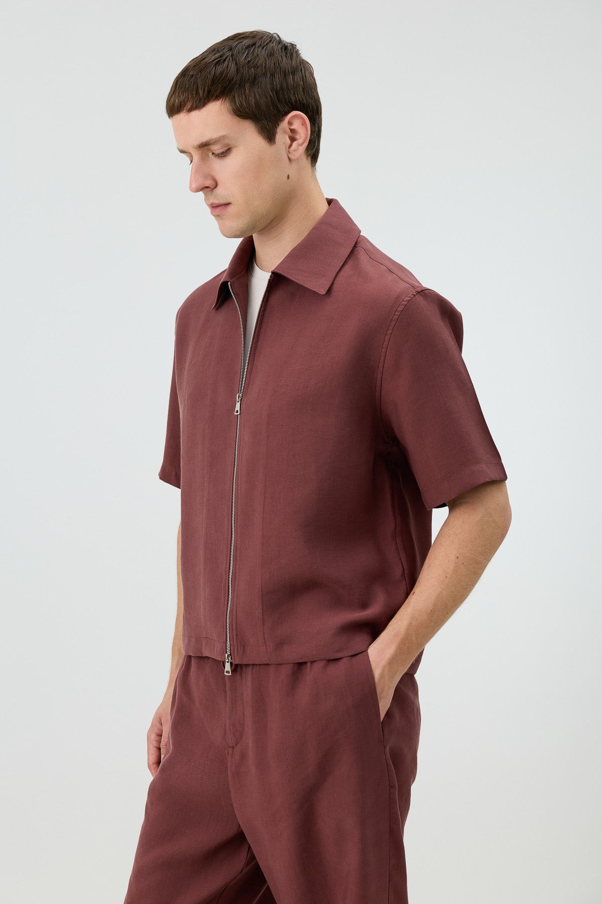 Antioch Men's Shirt with Zipper and Lyocell Blend