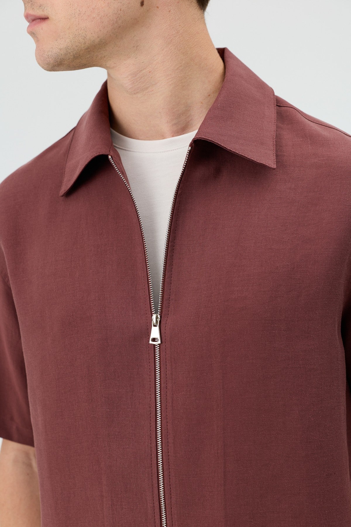Antioch Men's Shirt with Zipper and Lyocell Blend