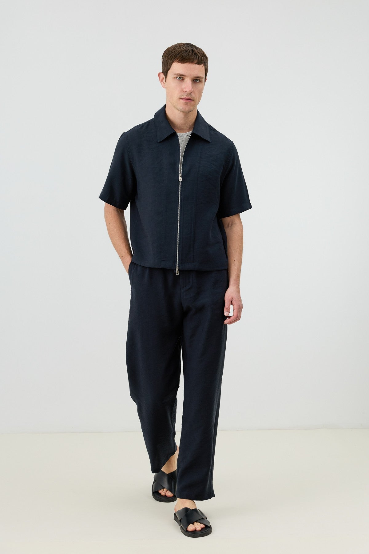 Antioch Men's Shirt with Zipper and Lyocell Blend