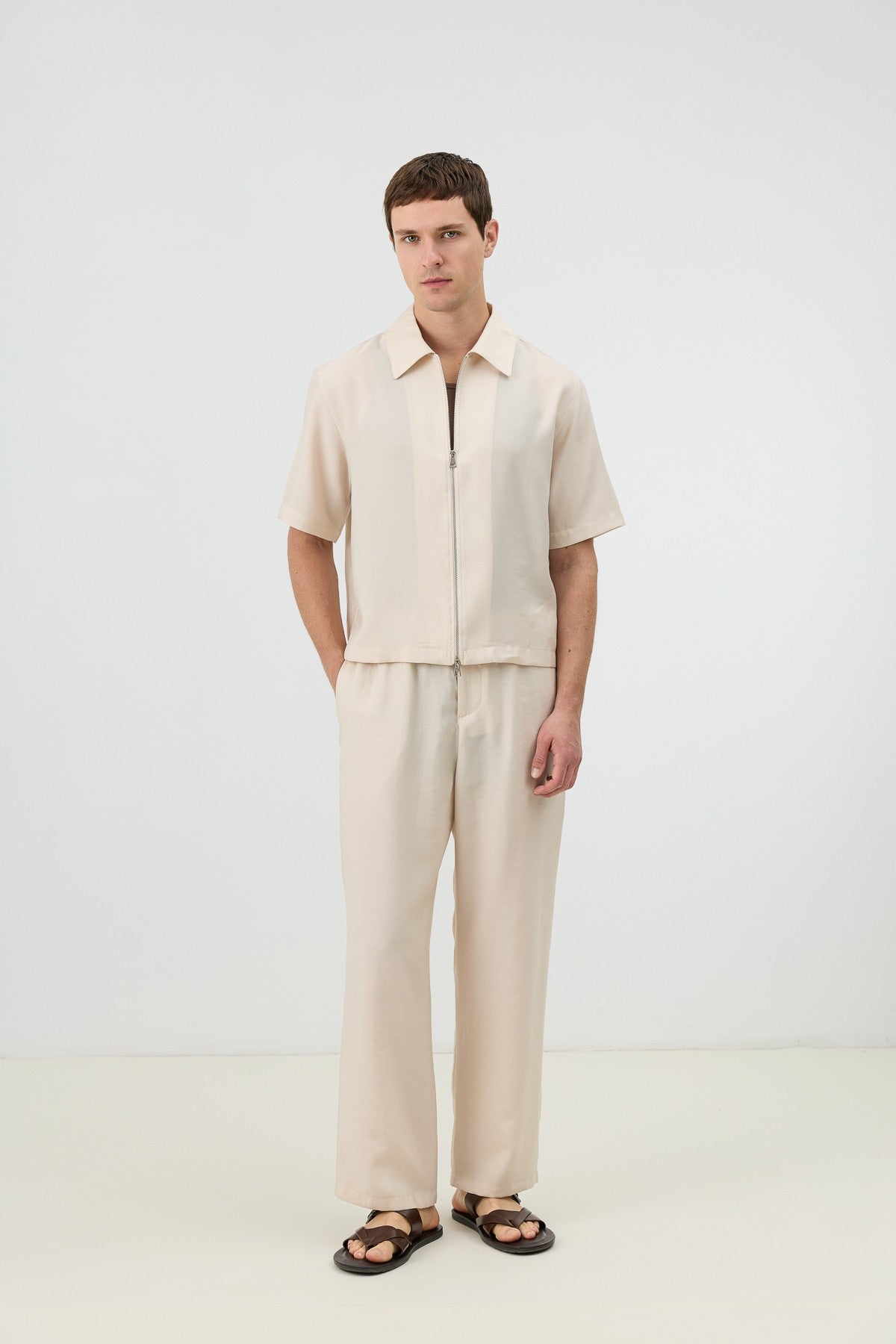 Antioch Men's Shirt with Zipper and Lyocell Blend