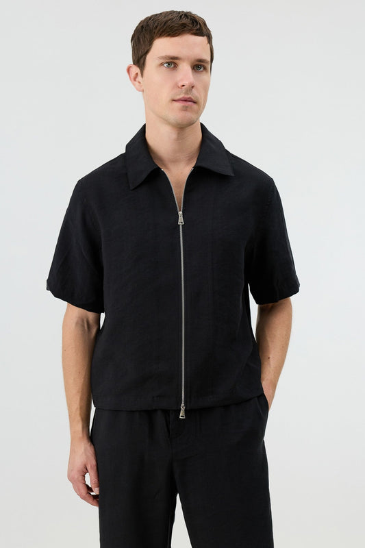 Antioch Men's Shirt with Zipper and Lyocell Blend