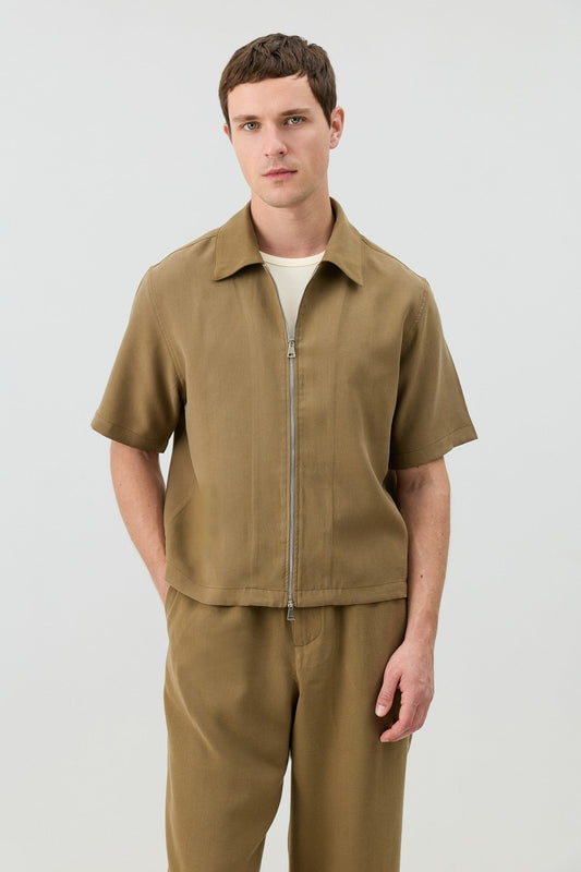 Antioch Men's Shirt with Zipper and Lyocell Blend