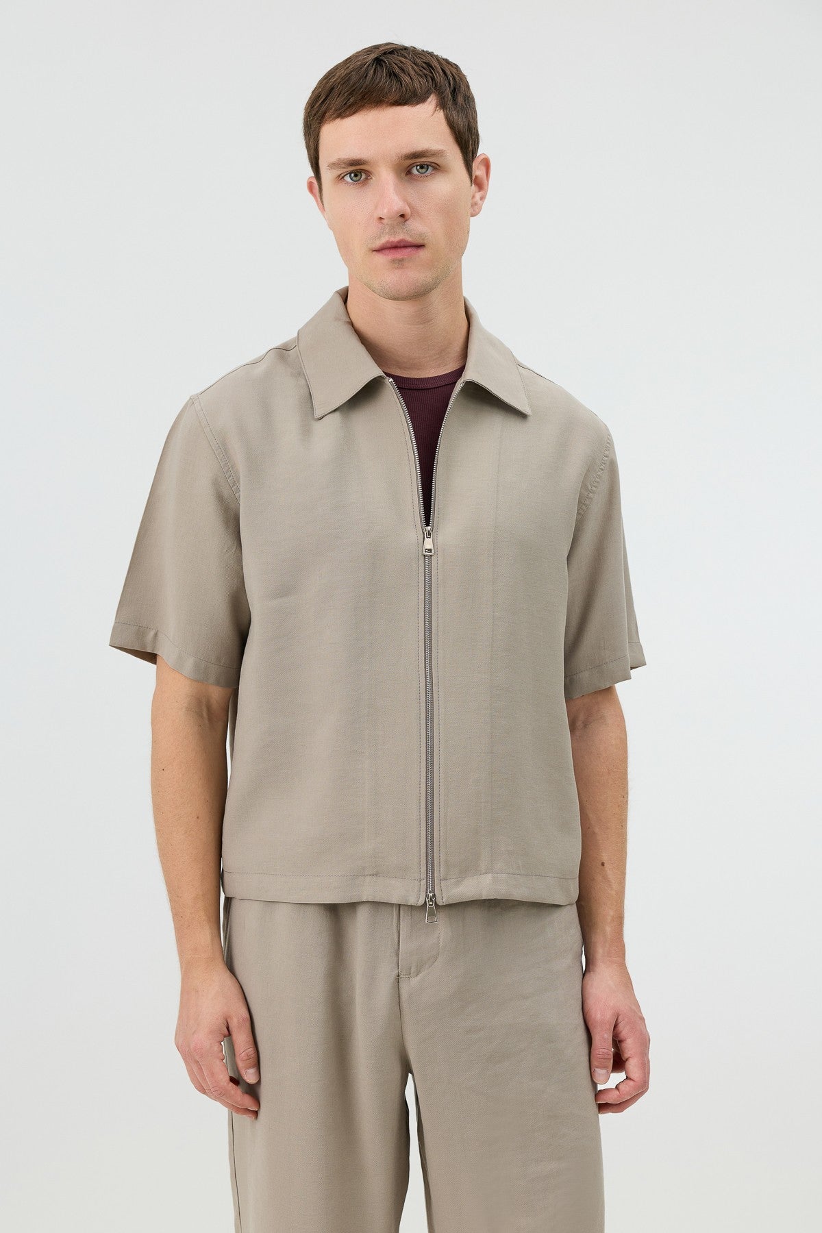 Antioch Men's Shirt with Zipper and Lyocell Blend