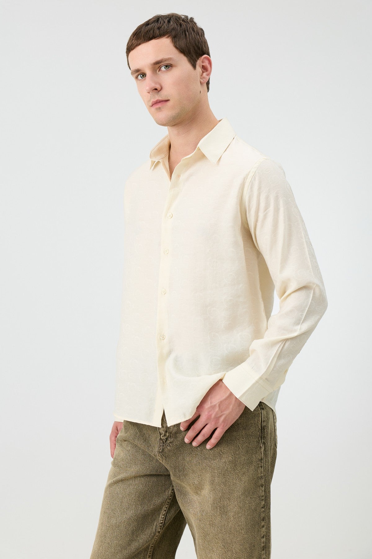 Antioch Men's Patterned Shirt with Modal Blend