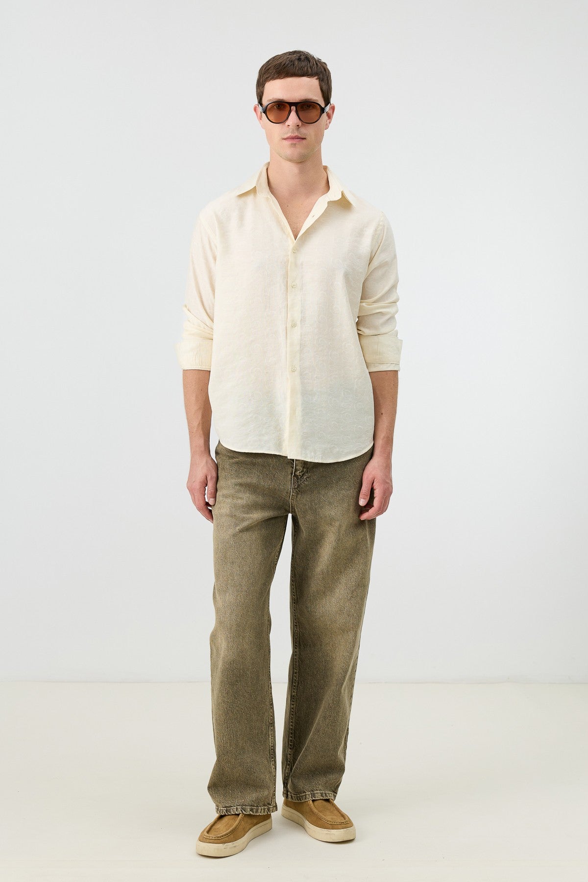 Antioch Men's Patterned Shirt with Modal Blend
