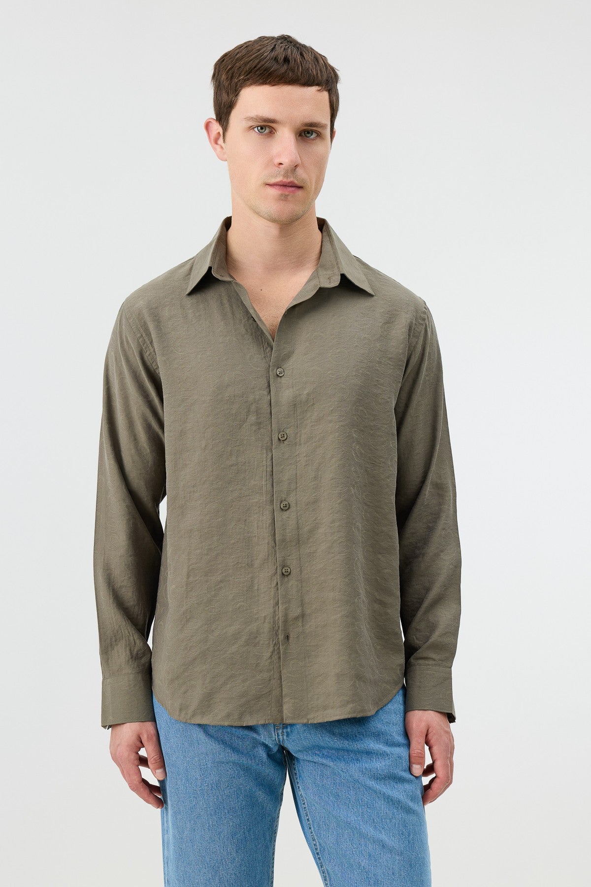 Antioch Men's Patterned Shirt with Modal Blend