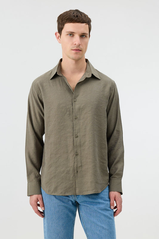 Antioch Men's Patterned Shirt with Modal Blend