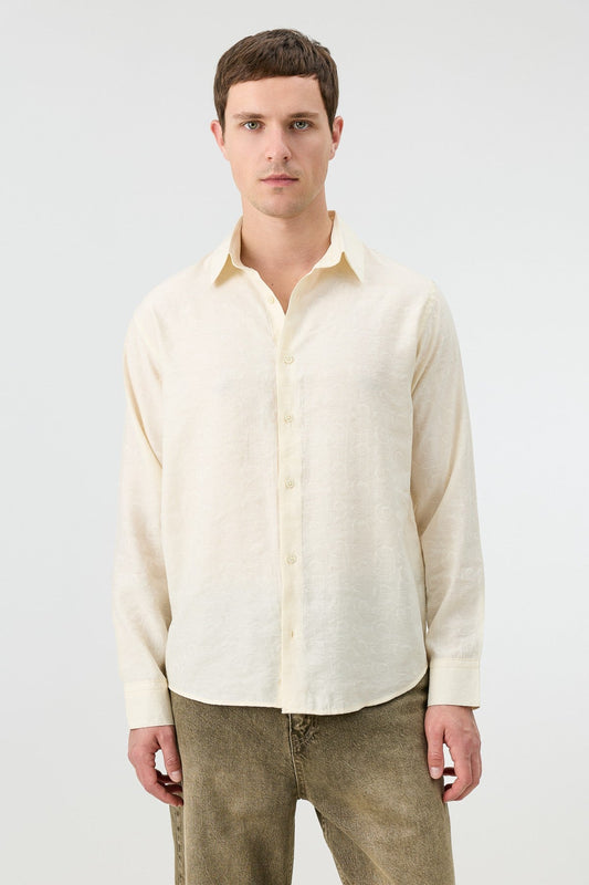 Antioch Men's Patterned Shirt with Modal Blend