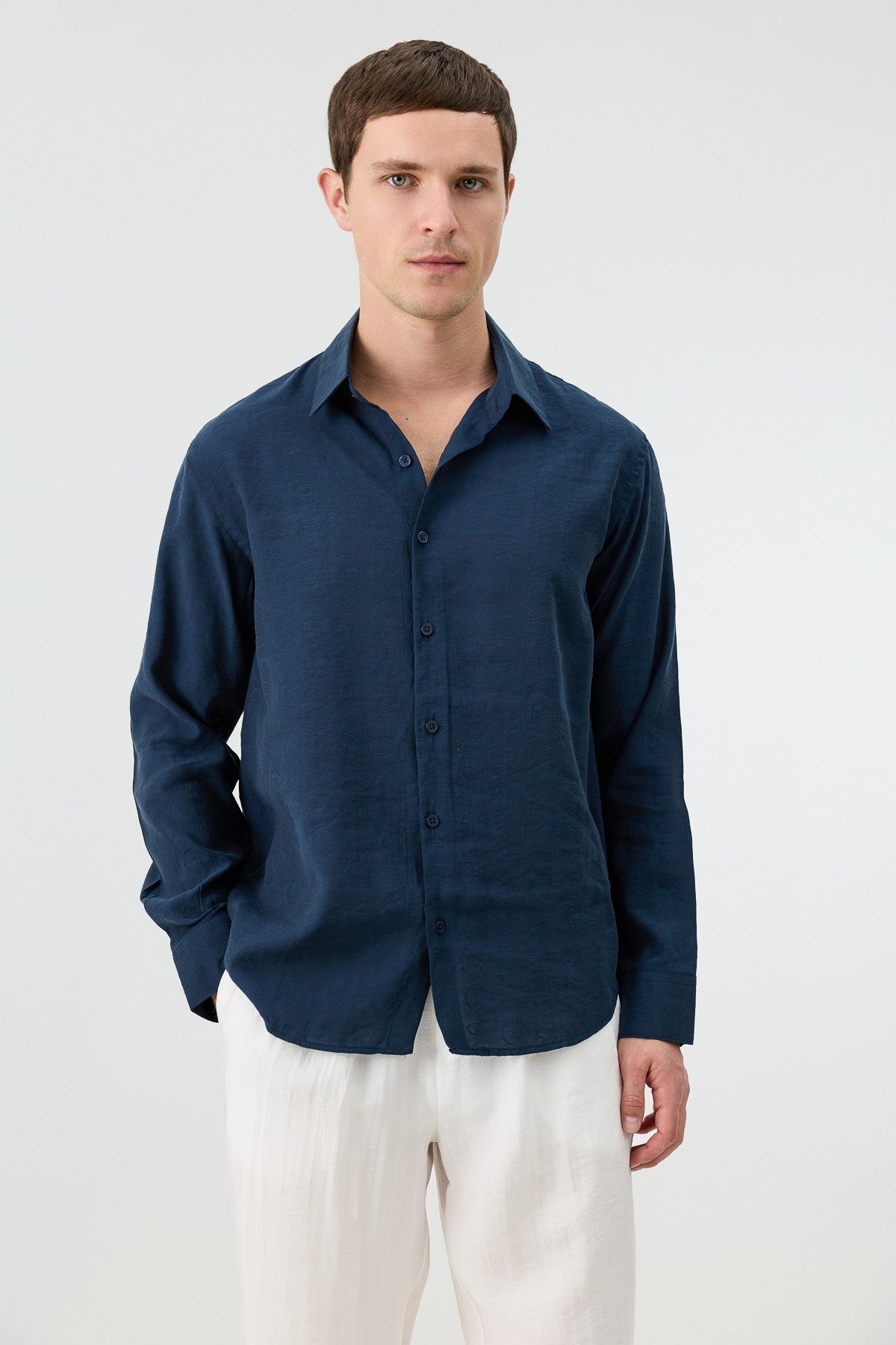 Antioch Men's Patterned Shirt with Modal Blend