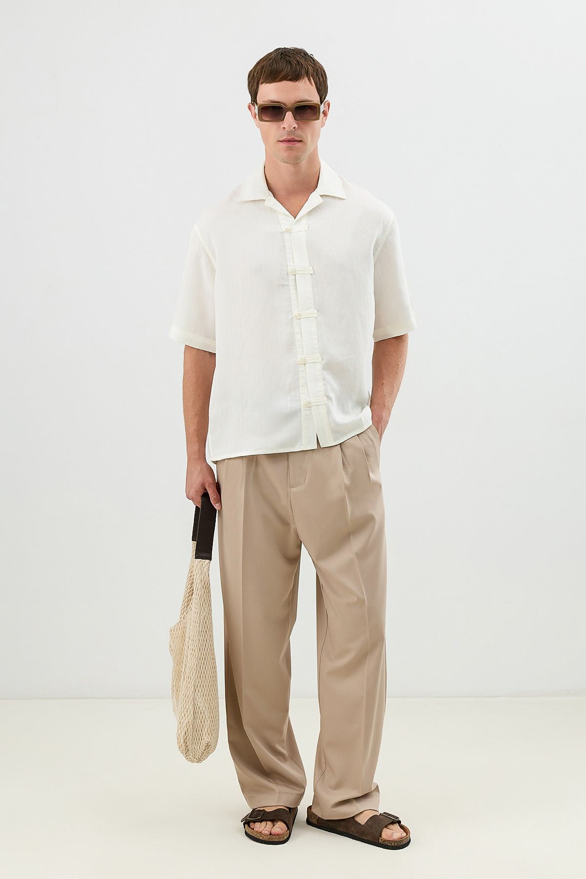 Patterned Lyocell Men's Relaxed-Fit Shirt