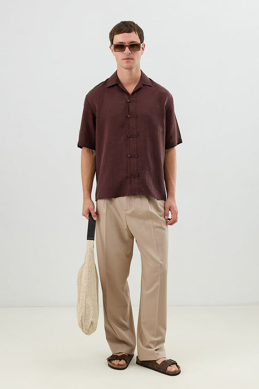 Patterned Lyocell Men's Relaxed-Fit Shirt