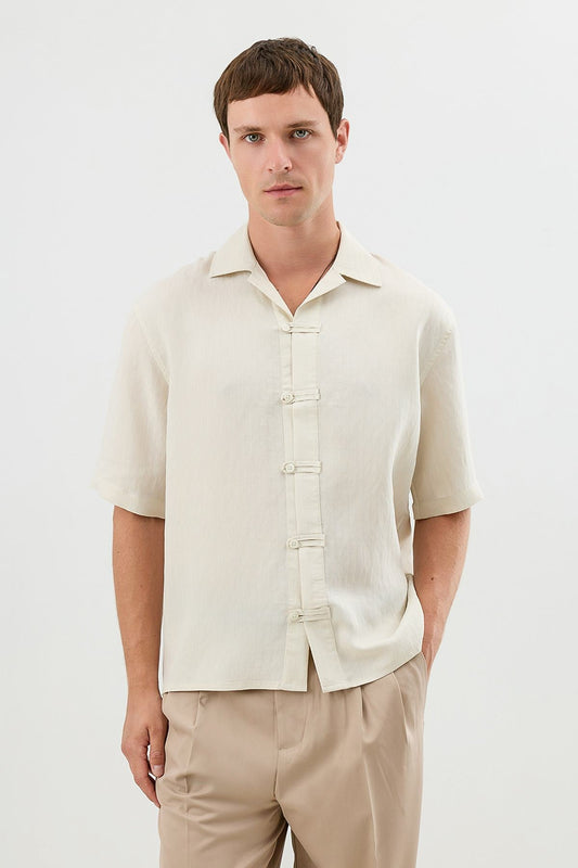 Patterned Lyocell Men's Relaxed-Fit Shirt